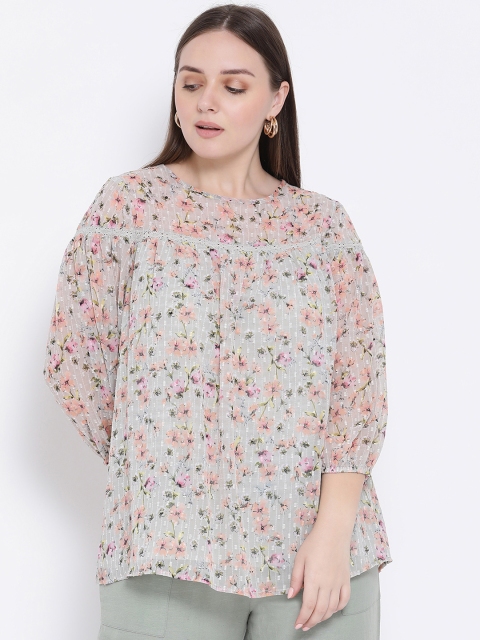 

Oxolloxo Women Grey Printed A-Line Top