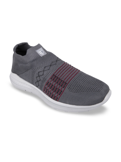 

Duke Men Grey & Red Textile Walking Shoes