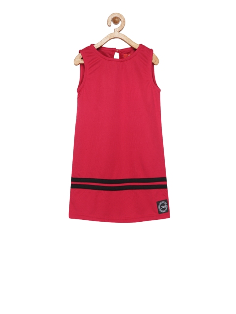 

Olele Girls Solid Red T-shirt Dress
