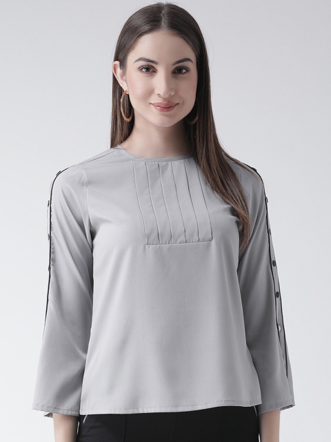 

Texco Women Grey Solid A-Line Top