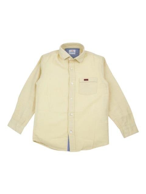 

F4B Boys Yellow Comfort Regular Fit Solid Casual Shirt