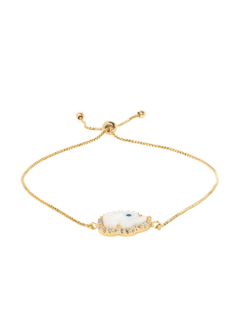 

Moon Dust Gold-Plated Embellished Evil Eye & Hamsa Charm Bracelet