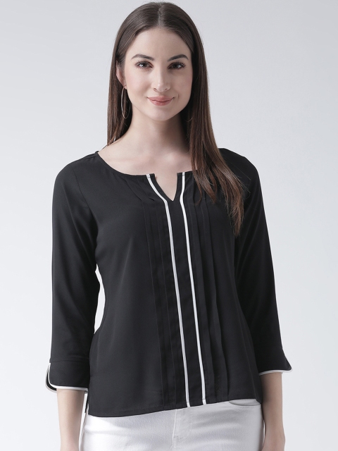 

Texco Women Black Solid A-Line Top