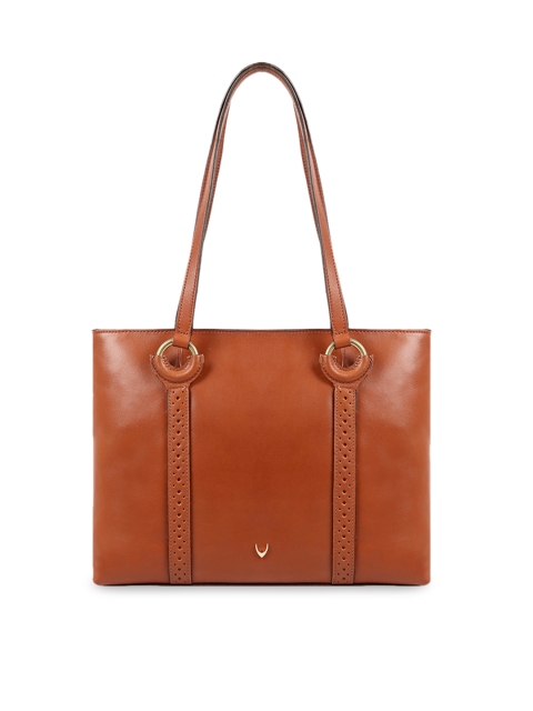 

Hidesign Tan Brown Solid Leather Shoulder Bag