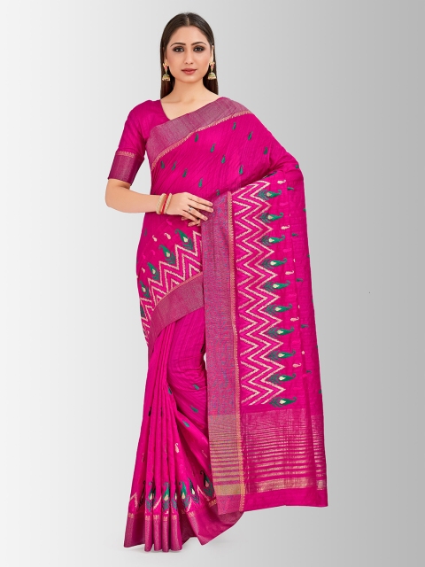 

MIMOSA Pink Art Silk Embroidered Kanjeevaram Saree