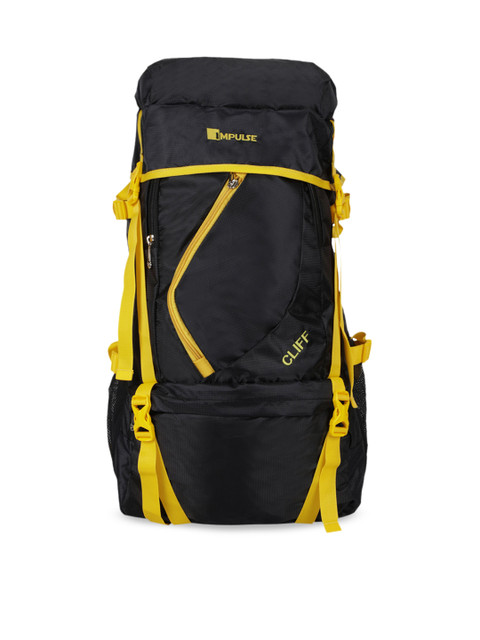 

Impulse Unisex Black & Yellow Solid Large Rucksack
