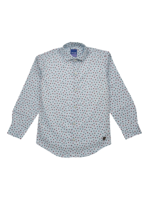 UF CLUB Boys Blue & Red Regular Fit Printed Casual Shirt