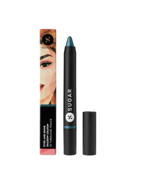 

SUGAR Metallic Turquoise Eyes And Shine Shadow Crayon 07 Turquoise Trance 2.4 gm, Turquoise blue