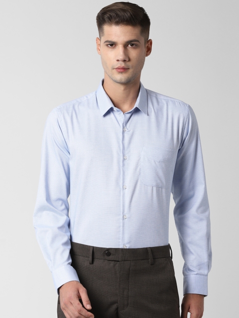 

Peter England Men Blue Regular Fit Checked Formal Shirt