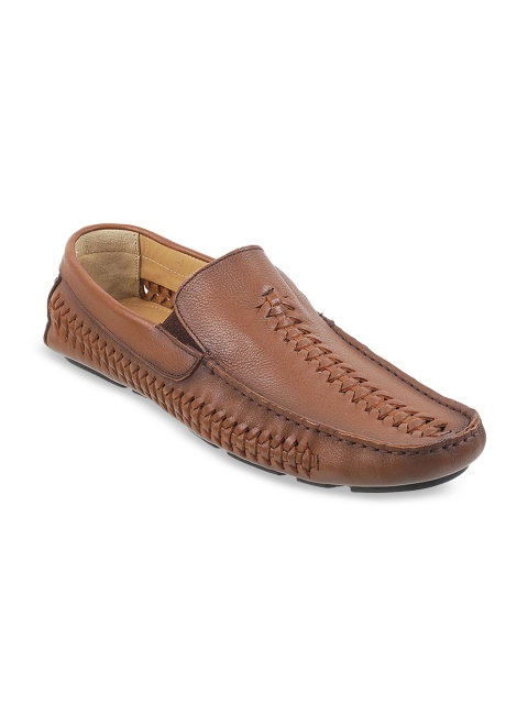 

Mochi Men Tan Brown Solid Leather Loafers