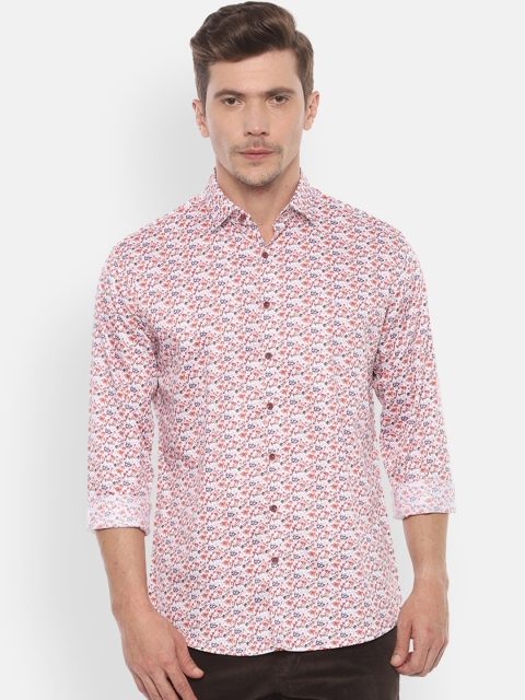 

V Dot Men Pink Slim Fit Printed Casual Shirt