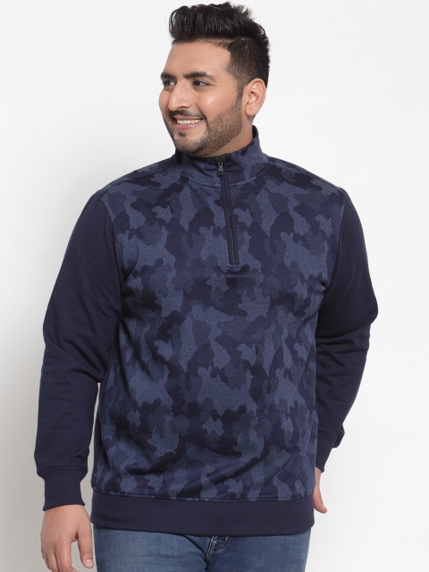 

plusS Men Navy Blue Printed Sweatshirt