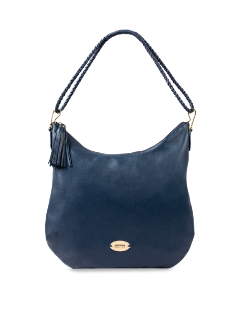 Hidesign Blue Solid Leather Shoulder Bag