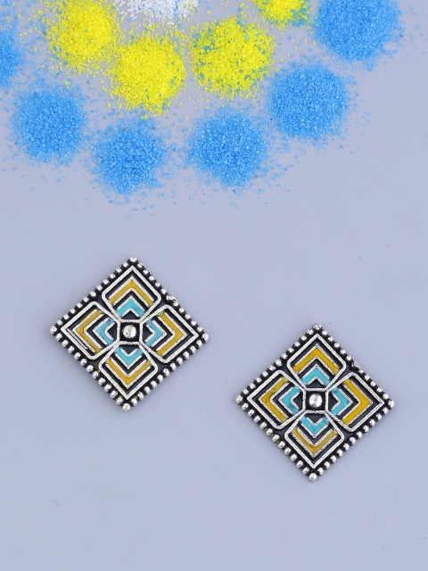 

Voylla Silver-Plated Oxidised Studs
