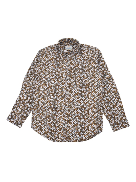 

F4B Boys Brown Comfort Regular Fit Printed Casual Shirt