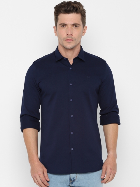 Allen Solly Sport Men Navy Blue Regular Fit Solid Casual Shirt