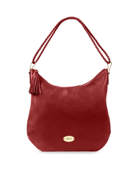 

Hidesign Red Solid Leather Shoulder Bag