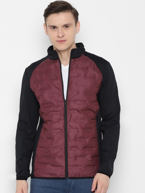 

Allen Solly Sport Men Maroon & Black Colourblocked Jacket