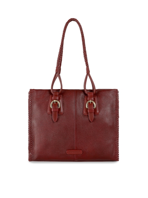 

Hidesign Maroon Textured Leather Shoulder Bag