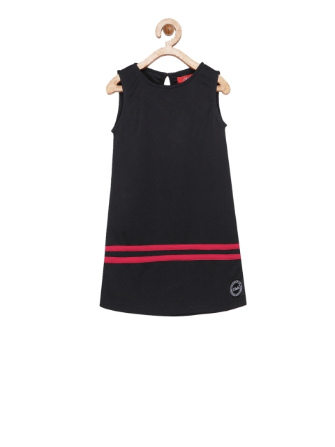 

Olele Girls Solid Black T-shirt Dress