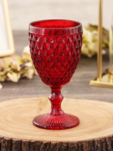 

Pure Home and Living Set of 6 Red Textured Wine Glasses