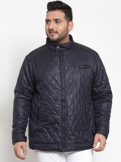 

plusS Men Navy Blue Solid Puffer Jacket