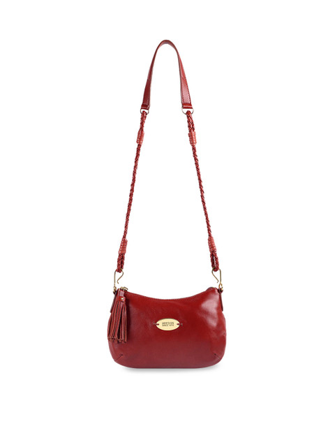 

Hidesign Red Solid Leather Sling Bag