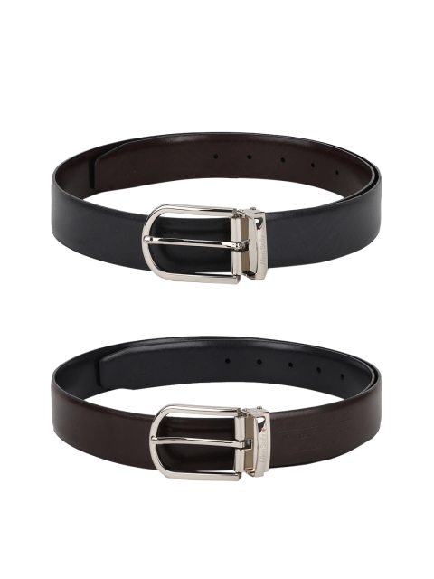 

Allen Solly Men Black Solid Leather Reversible Belt