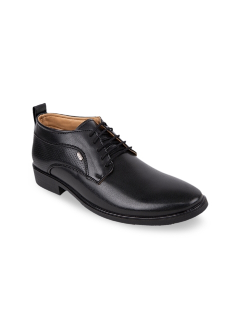 

Duke Men Black Solid Synthetic Mid-Top Derbys