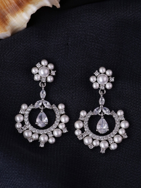 

Voylla Silver-Plated Handcrafted Classic Drop Earrings