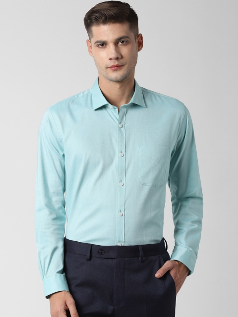 

Peter England Men Turquoise Blue Solid Regular Fit Formal Shirt