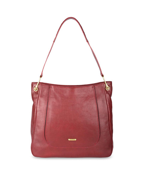 

Hidesign Red Textured Leather Shoulder Bag