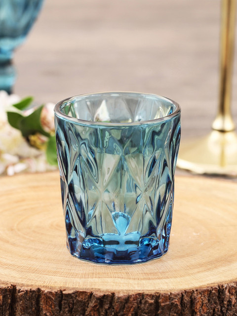 

Pure Home and Living Set of 6 Blue Textured Tumblers