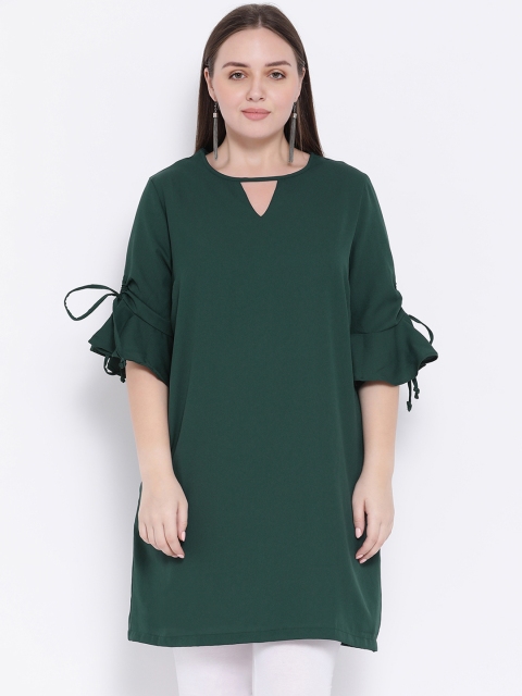 

Oxolloxo Women Green Solid Tunic