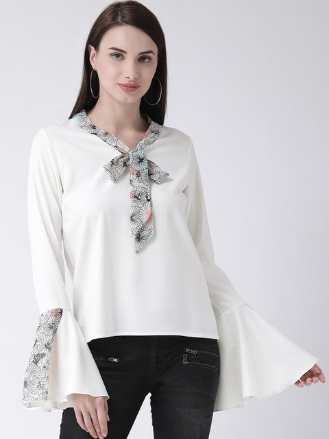 

Leo Sansini Women White Printed A-Line Top