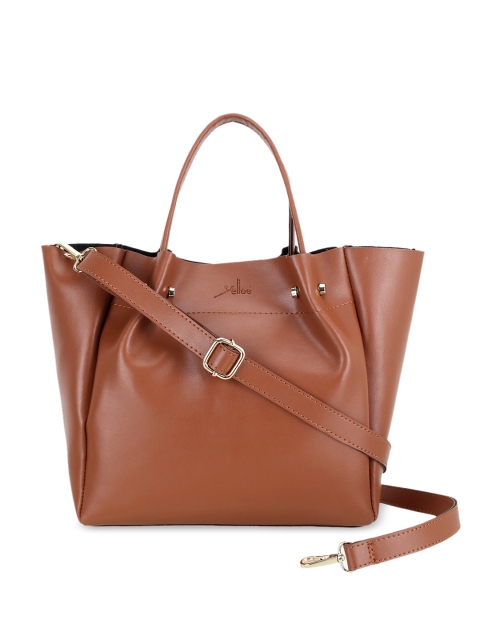 

yelloe Tan Brown Solid Handheld Bag
