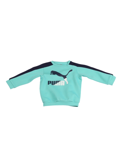 

Puma Kids Turquoise Blue & Navy Blue Printed Minicats T7 Crew Jogger FL Sweatshirt