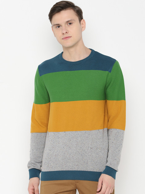 

Solly Jeans Co. Men Multicoloured Colourblocked Sweater, Multi