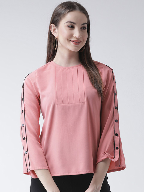 

Texco Women Pink Solid A-Line Top
