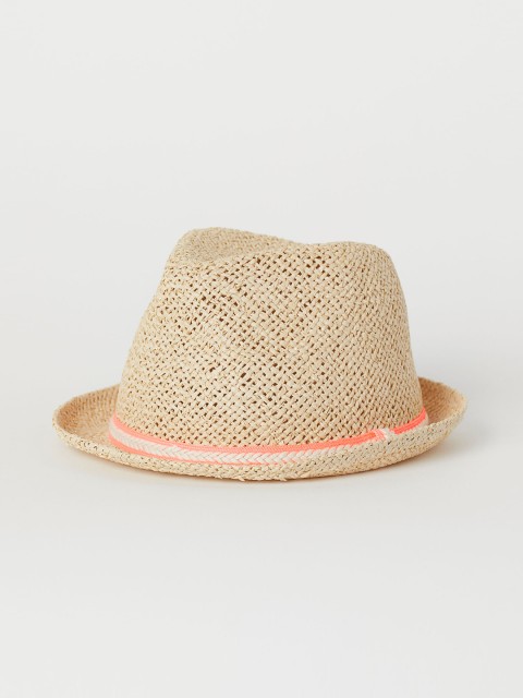 

H&M Beige Solid Glittery Straw Hat