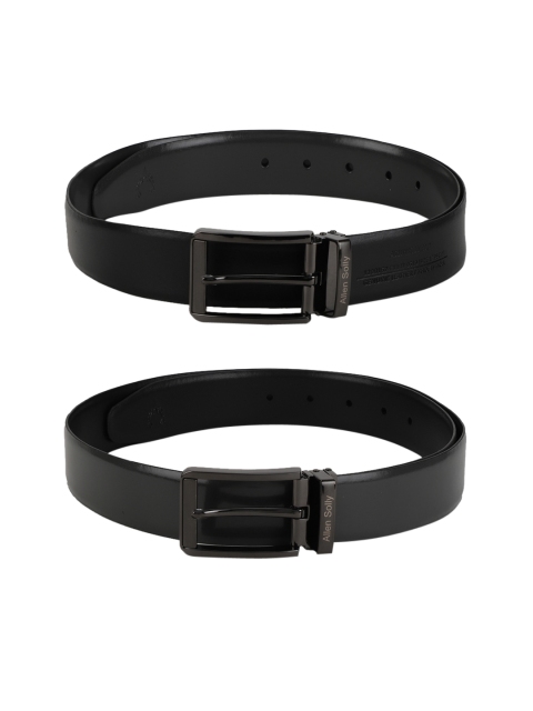 

Allen Solly Men Black Textured Reversible Leather Belt