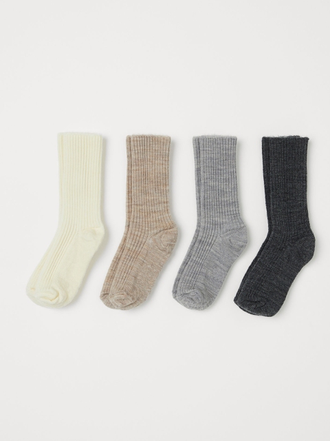 

H&M Kids 4-Pack Wool-Blend Socks, Multi