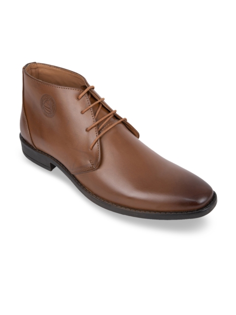 

Duke Men Tan Brown Solid Synthetic Mid-Top Derbys