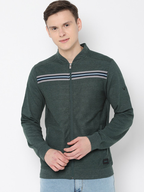 

Allen Solly Men Green Striped Sweatshirt