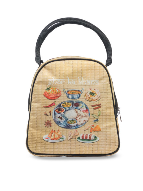 

BandBox Beige & Blue Printed Lunch Bag