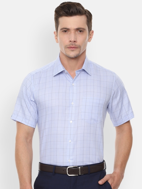 

Van Heusen Men Blue Regular Fit Checked Formal Shirt