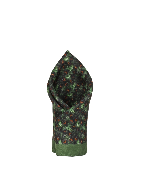 

Alvaro Castagnino Men Green & Red Printed Silk Pocket Square