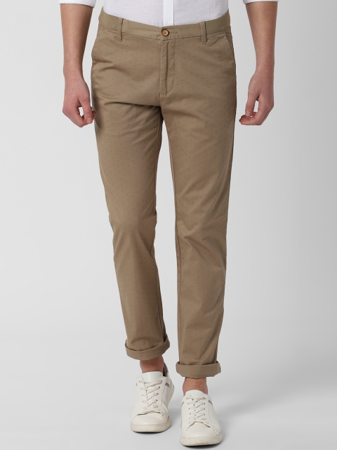 

Peter England Casuals Men Beige Printed Slim Fit Regular Trousers