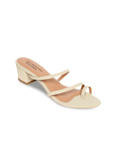 

Monrow Women Beige Solid Sandals