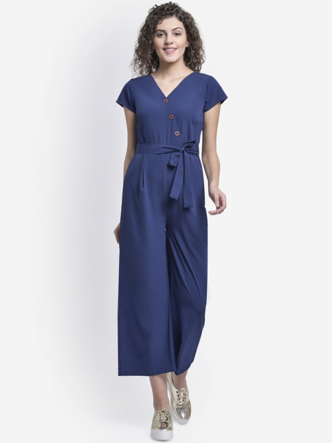 

Martini Women Blue Solid Basic Jumpsuit